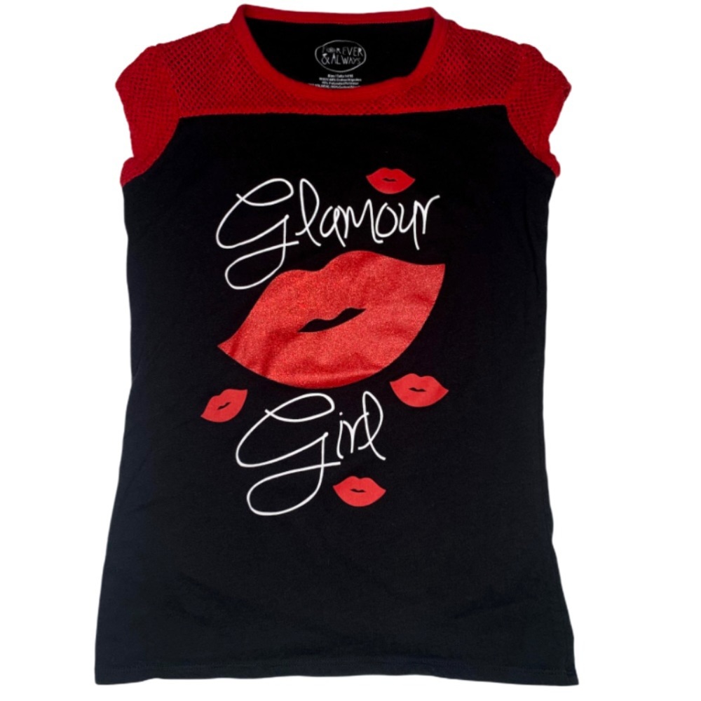 Red Glamour Girl Top Size 14/16